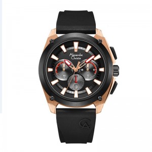Alexandre Christie AC 6612 Rosegold Black Rubber MCRBRBA
